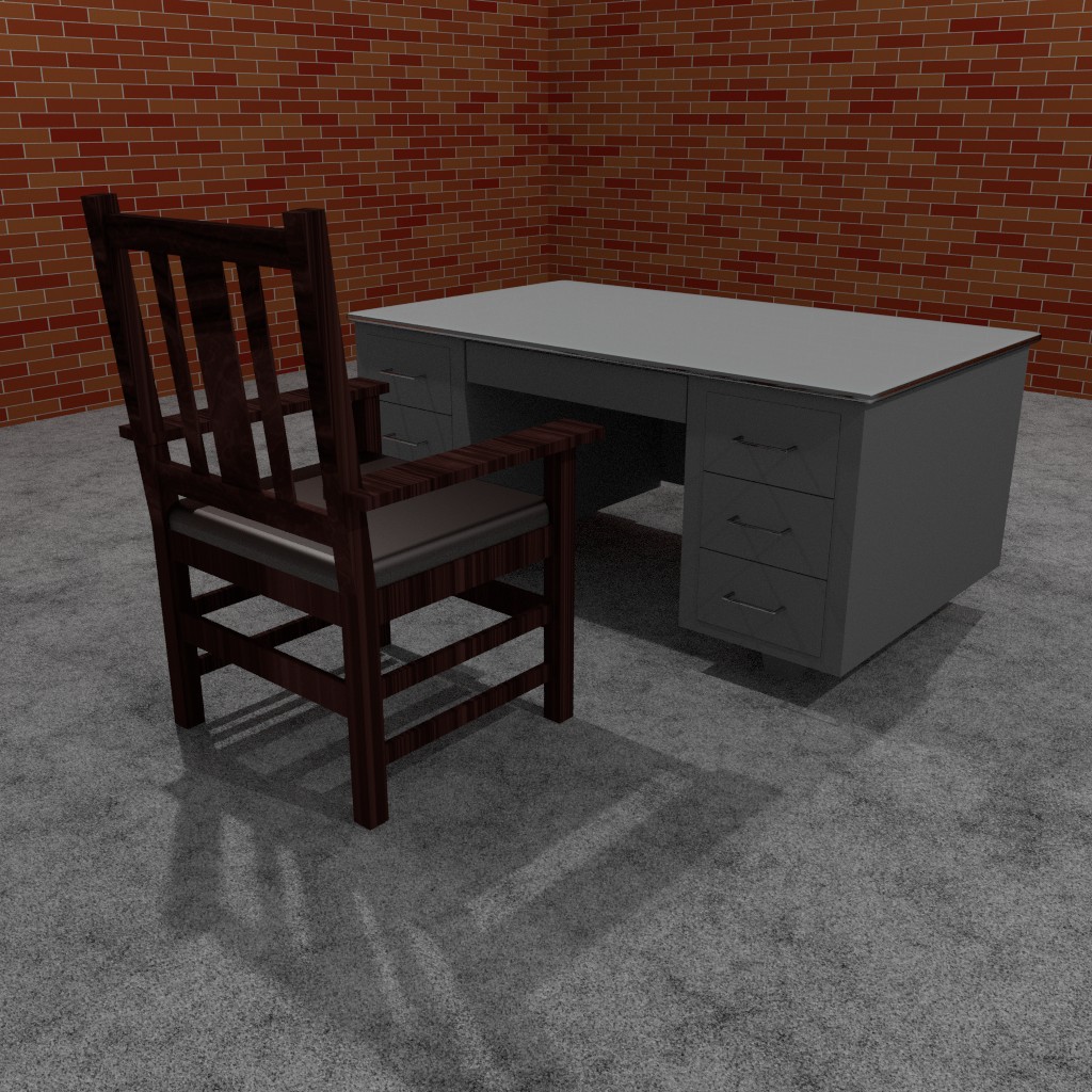 Old chair and old metal desk preview image 1